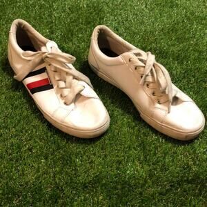 Tommy Hilfiger Stripe Leather Cupsole Sneakers